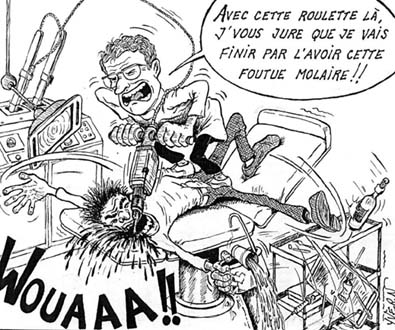 Dentiste extraction d'une dent Dessin humoristique de  m&eacute;decine