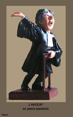 Figurine de l'Avocat d&eacute;clamant vigoureusement &agrave; la barre