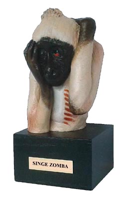 Figurine du Singe zombie mont&eacute; sur socle